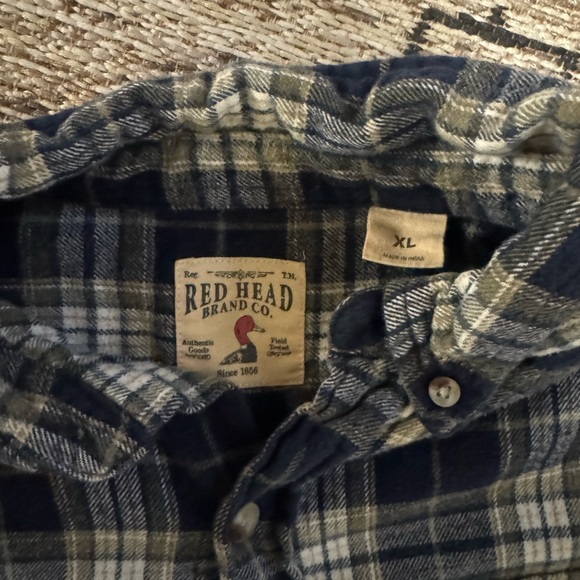 Men's Navy Plaid Shirt - Picture 2 of 2